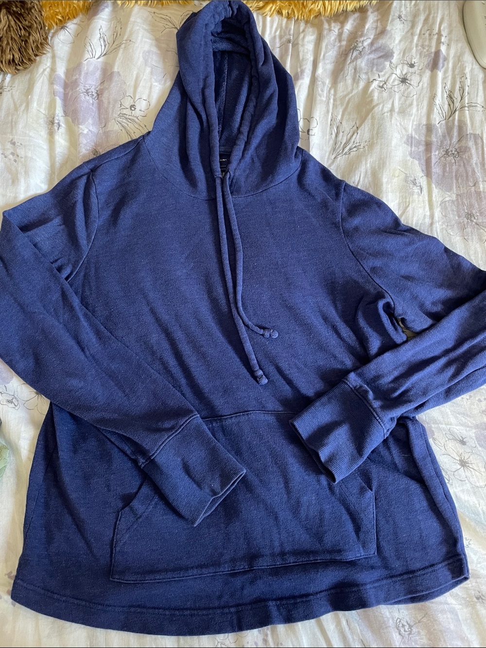 Navy Blue Hooded Sweater - Classic Pullover